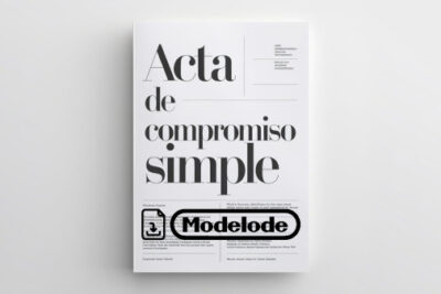 Modelo de acta de compromiso simple en Word