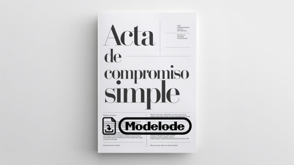 Modelo de acta de compromiso simple en Word