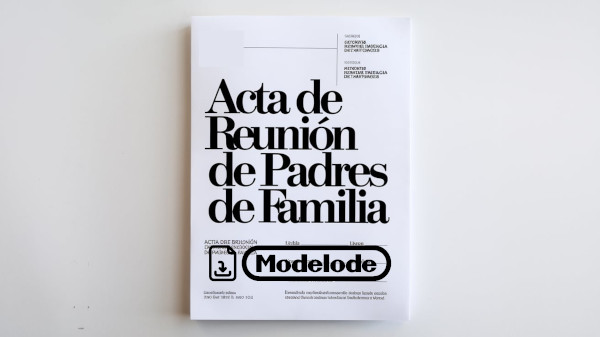 Modelo de acta de reunión de padres de familia en Word