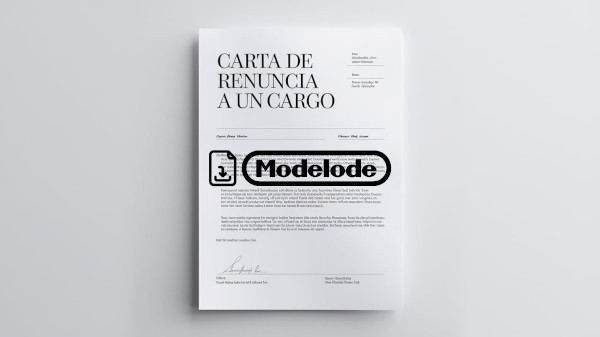 Modelo de carta de renuncia a un cargo en Word