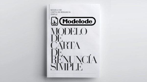 Modelo de carta de renuncia simple en Word