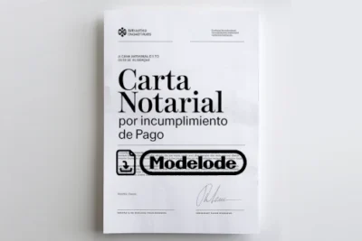 Modelo de carta notarial por incumplimiento de pago en Word