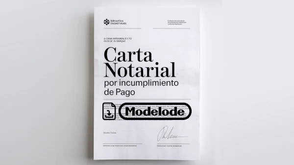 Modelo de carta notarial por incumplimiento de pago en Word