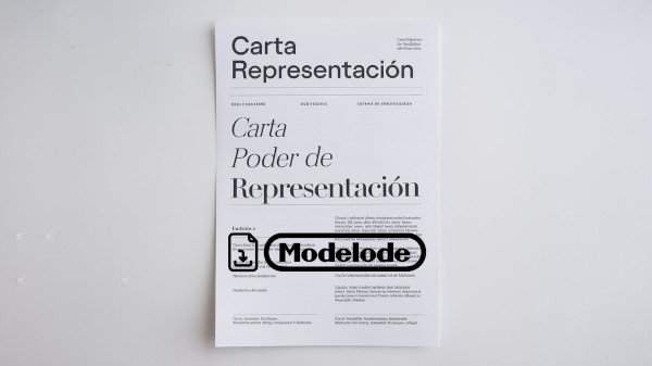 Modelo de carta poder de representación en Word