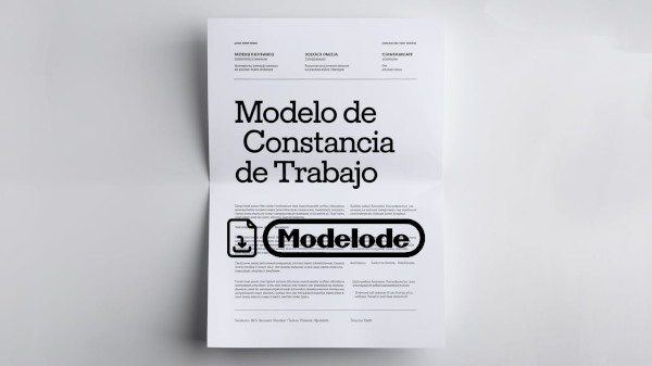 Modelo de constancia de trabajo en Word