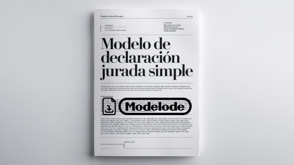 Modelo de declaración jurada simple en Word