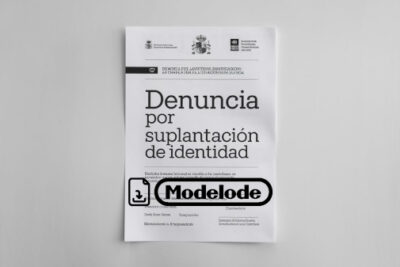 Modelo de denuncia por suplantación de identidad en Word