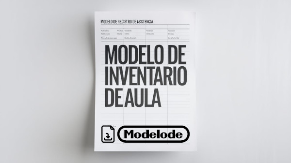 Modelo de inventario de aula en Word