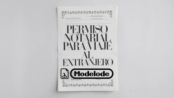 Modelo de permiso notarial para viaje al extranjero en Word