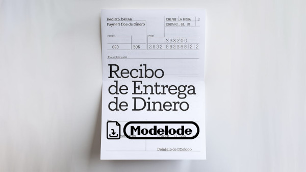 Modelo de recibo de entrega de dinero en Word