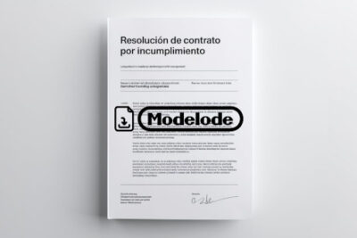 Modelo de resolución de contrato por incumplimiento en Word