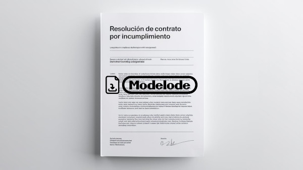 Modelo de resolución de contrato por incumplimiento en Word