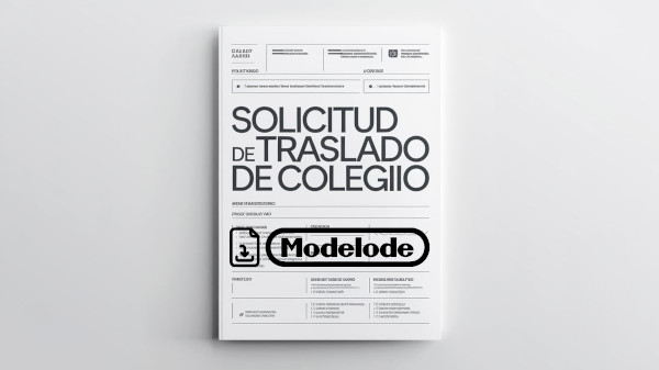 Modelo de solicitud de traslado de colegio en Word