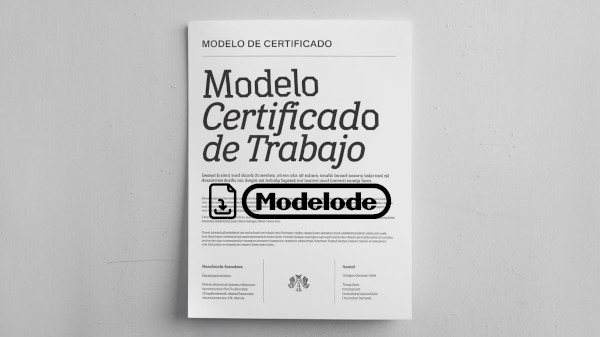 Modelo de certificado de trabajo