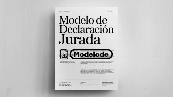 Modelo de declaración jurada en Word