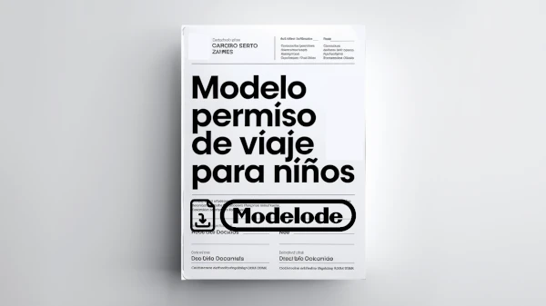 Modelo de permiso de viaje para niños