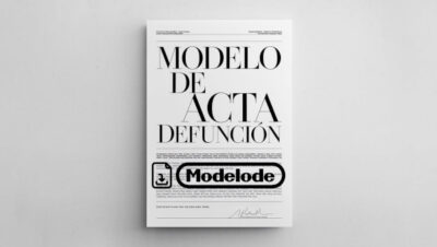 Modelo de acta de defunción en Word