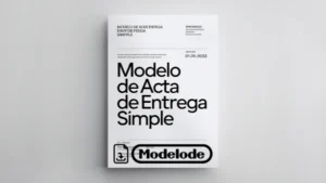 Modelo de acta de entrega simple en Word