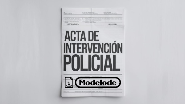 Modelo de acta de intervención policial en Word