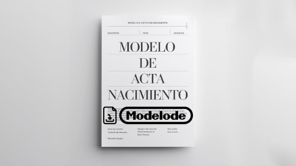 Modelo de acta de nacimiento en Word