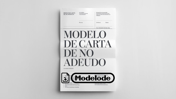 Modelo de carta de no adeudo en Word