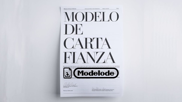 Modelo de carta fianza en Word