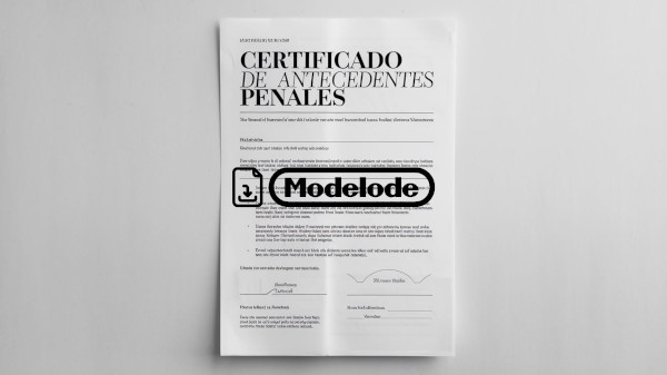 Modelo de certificado de antecedentes penales en Word