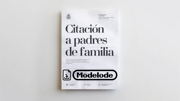 Modelo de citación a padres de familia en Word