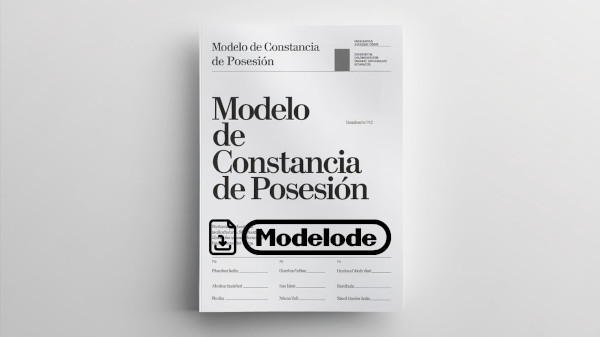 Modelo de constancia de posesión en Word