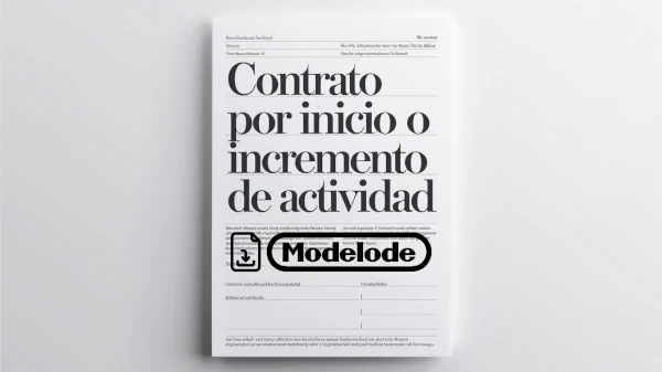 Modelo de contrato por inicio o incremento de actividad en Word