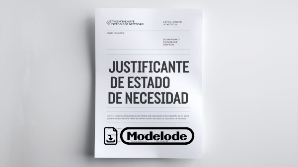 Modelo de justificante de estado de necesidad en Word