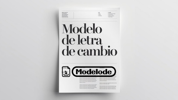 Modelo de letra de cambio en Word