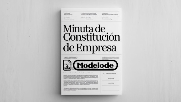 Modelo de minuta de constitución de empresa en Word