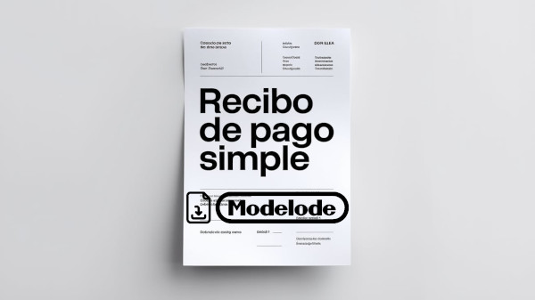 Modelo de recibo de pago simple en Word