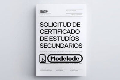 Modelo de solicitud de certificado de estudios secundarios en Word