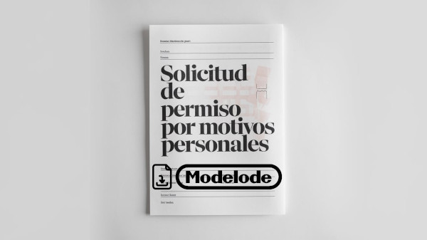 Modelo de solicitud de permiso por motivos personales en Word