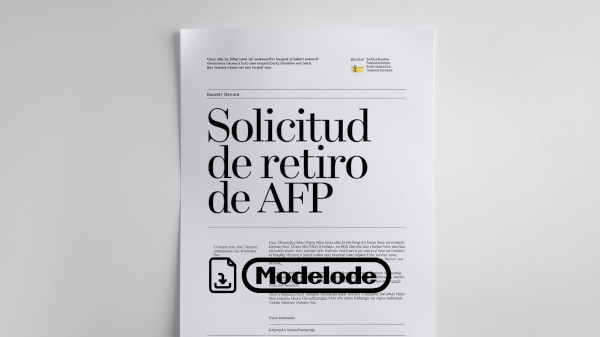 Modelo de solicitud de retiro de AFP en Word