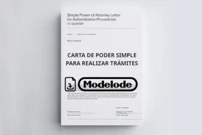 Modelo de carta poder simple para realizar trámites en Word