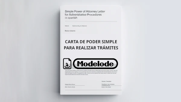 Modelo de carta poder simple para realizar trámites en Word