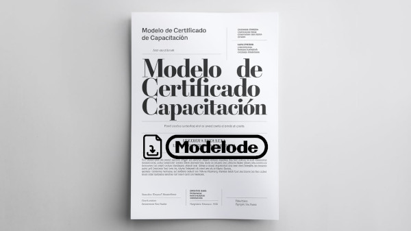 Modelo de certificado de capacitación en Word