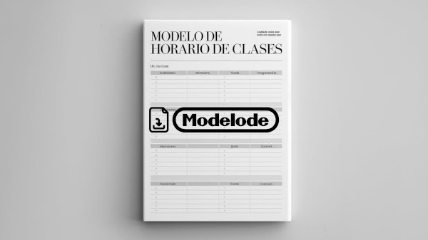 Modelo de horario de clases en Word