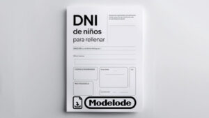 Modelo de DNI de niños para rellenar en Word