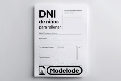 Modelo de DNI de niños para rellenar en Word