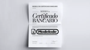 Modelo de certificado bancario en Word