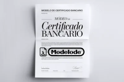 Modelo de certificado bancario en Word