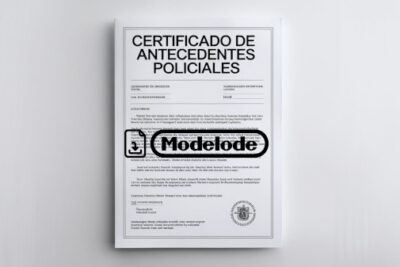 Modelo de certificado de antecedentes policiales en Word