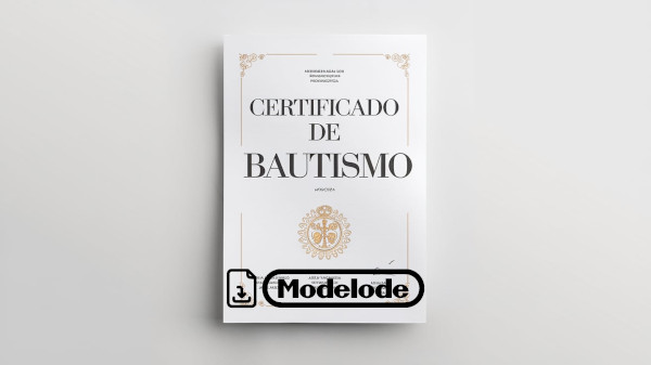 Modelo de certificado de bautismo en Word