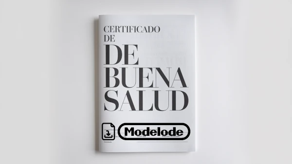 Modelo de certificado de buena salud en Word