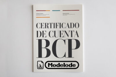 Modelo de certificado de cuenta BCP en Word