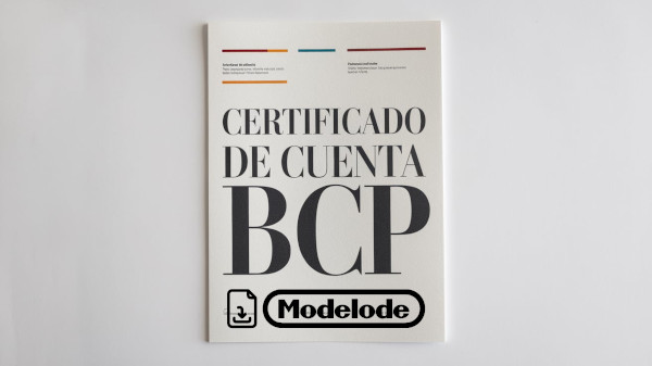 Modelo de certificado de cuenta BCP en Word